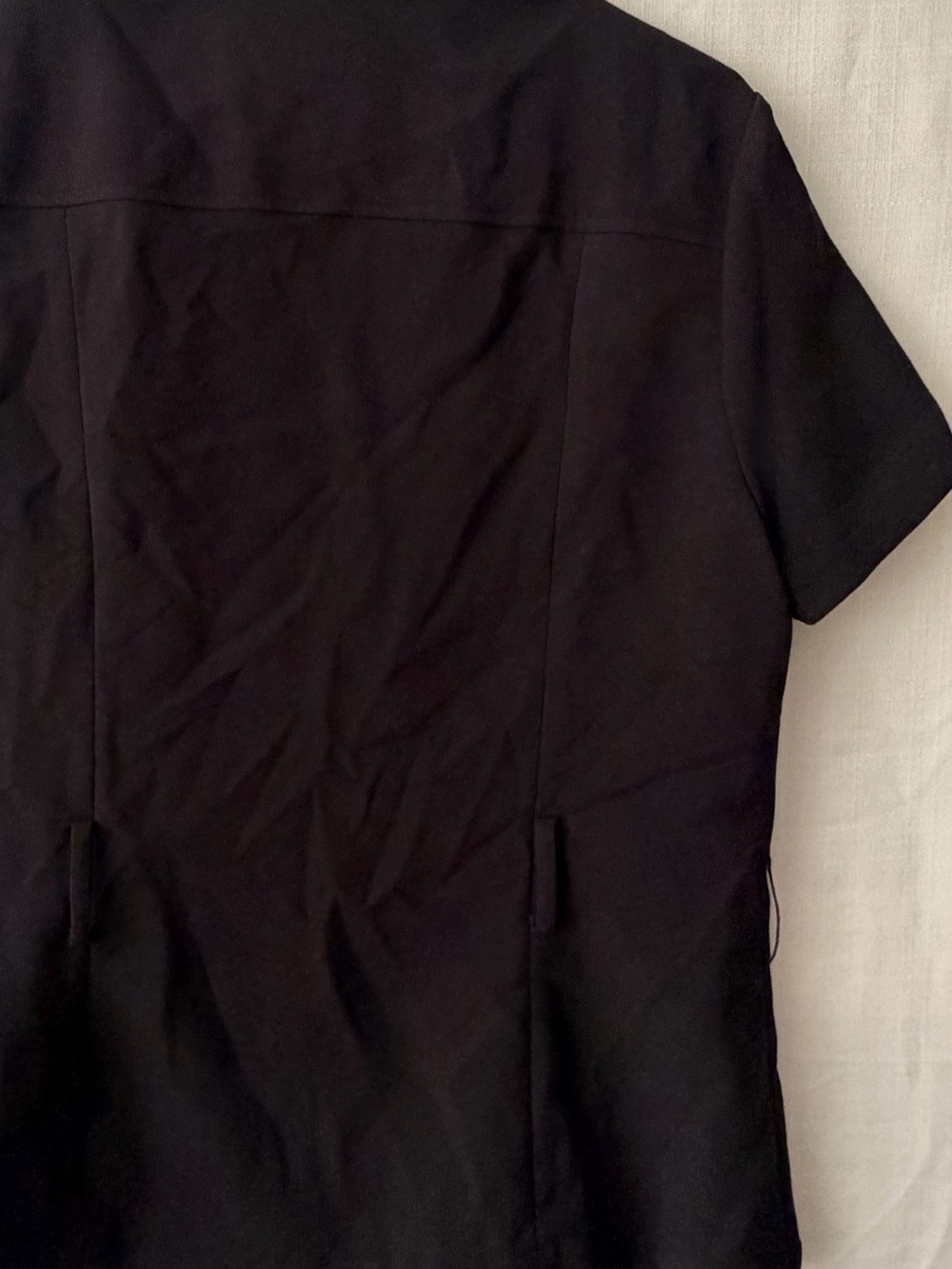 Michael Kors Size 14 Black Zip Front Faux Leather Pocket Top Excellent (A643) - Picture 14 of 14